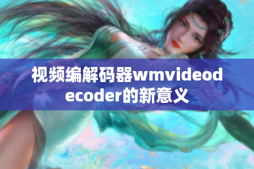 视频编解码器wmvideodecoder的新意义