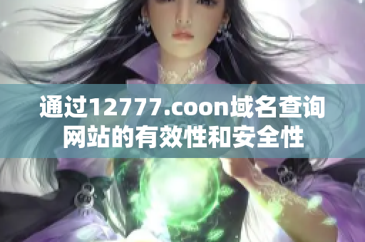 通过12777.coon域名查询网站的有效性和安全性