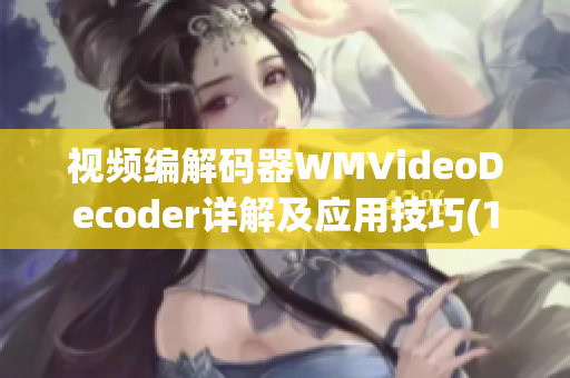 视频编解码器WMVideoDecoder详解及应用技巧(1)