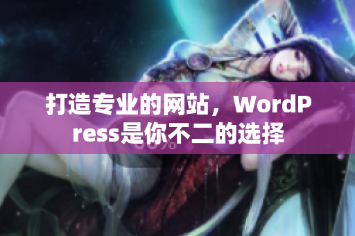 打造专业的网站，WordPress是你不二的选择