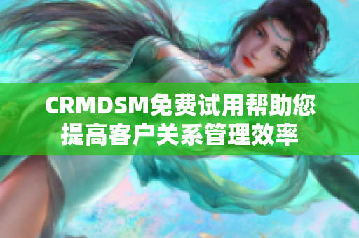 CRMDSM免费试用帮助您提高客户关系管理效率